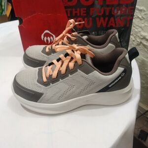 Wolverine Light Gray and Coral Sneakers